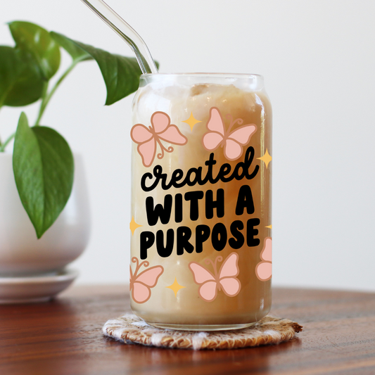 Created with a Purpose - 16oz Glass Cup